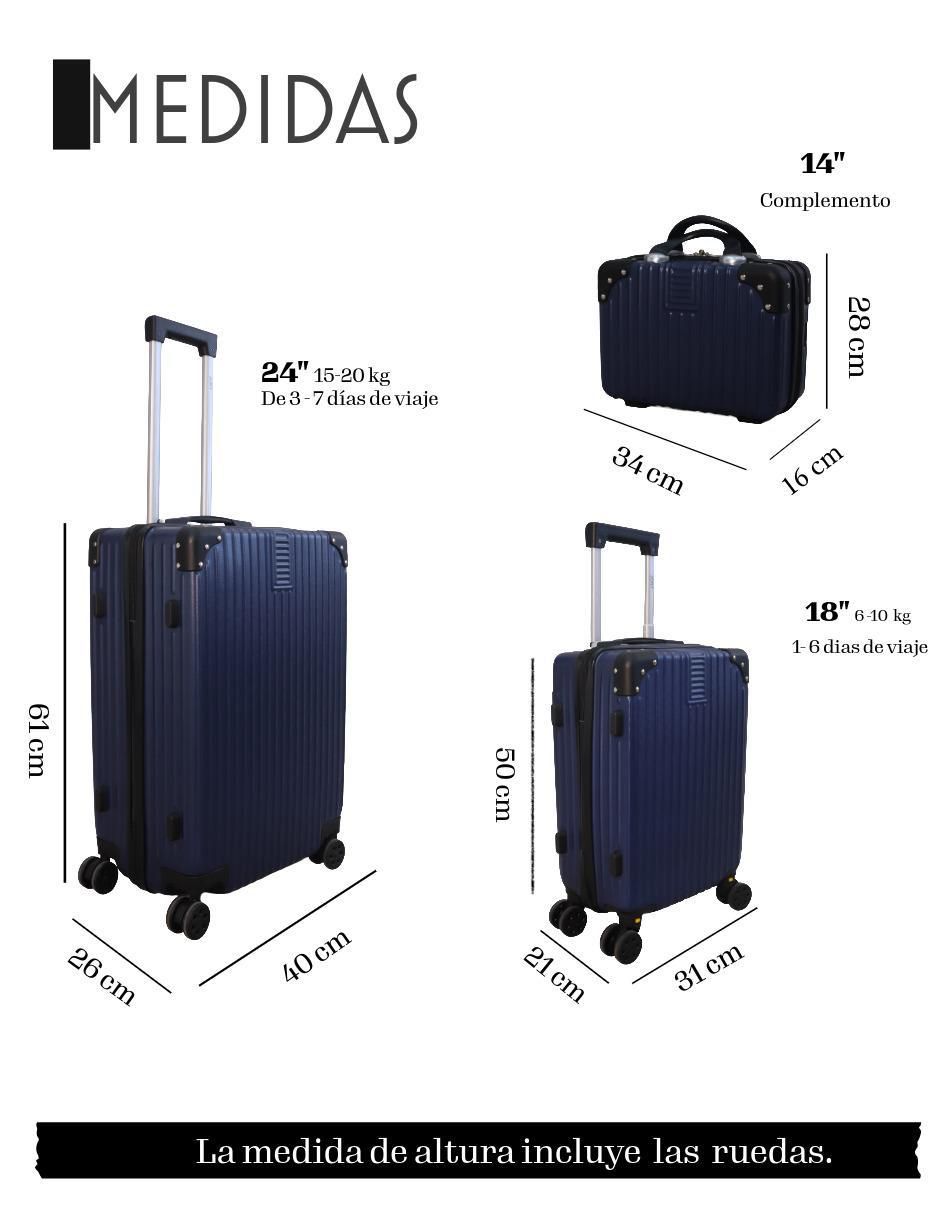 Set maletas carry on 8