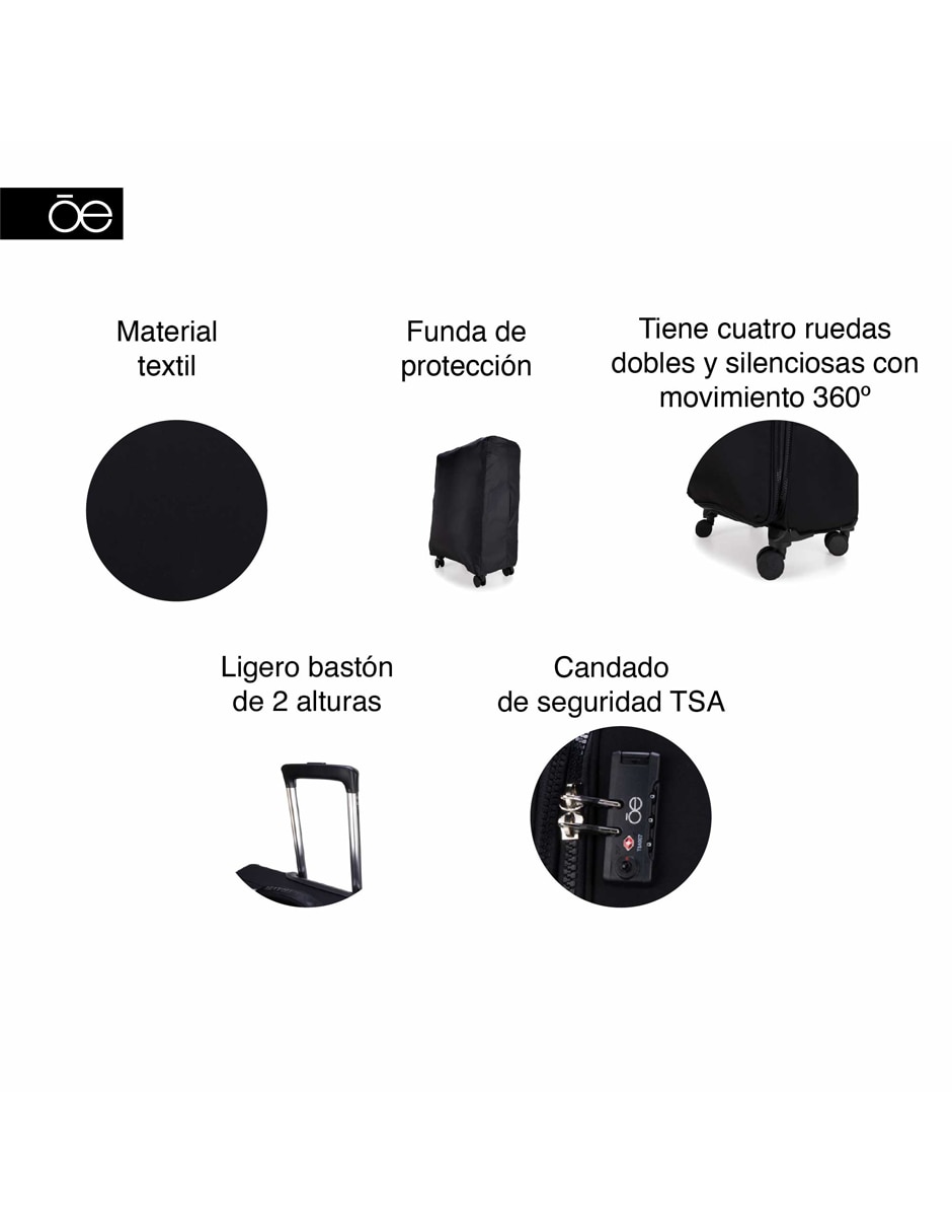 MALETA ROBALI SUAVE, M, NEGRO