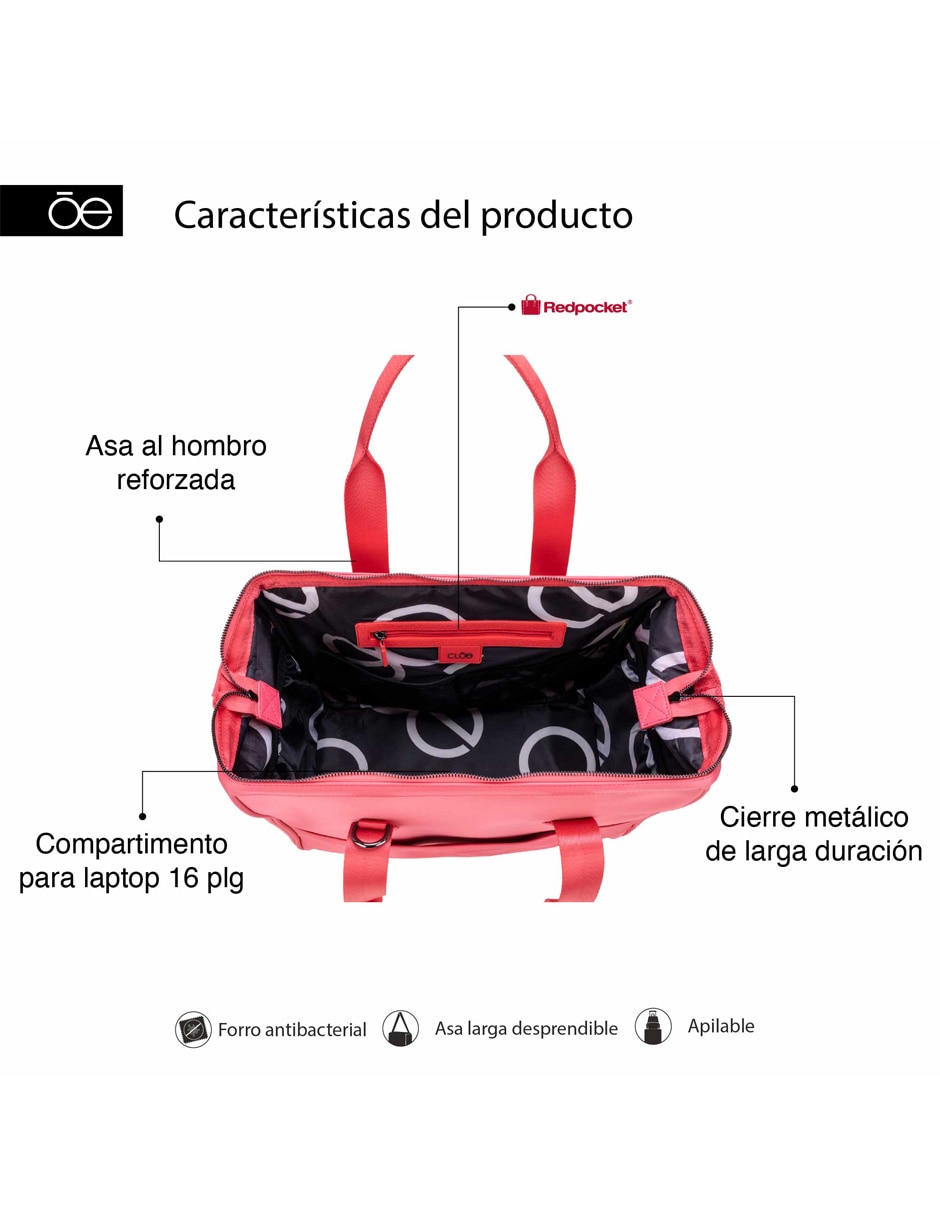 BOLSA KILUC I POLIÉSTER, CORAL CLOE