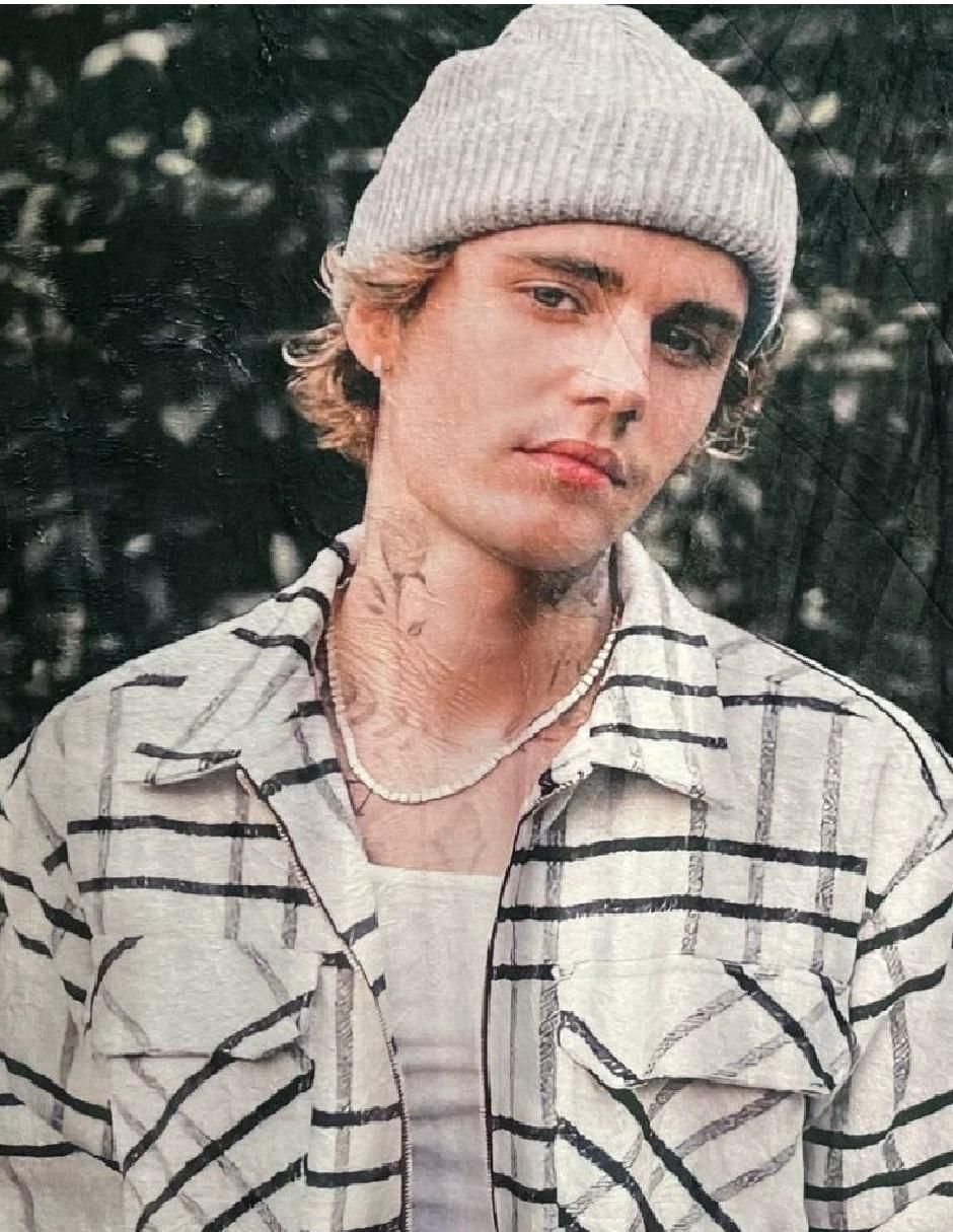 Cobija de tejido suave Justin Bieber unisex 2