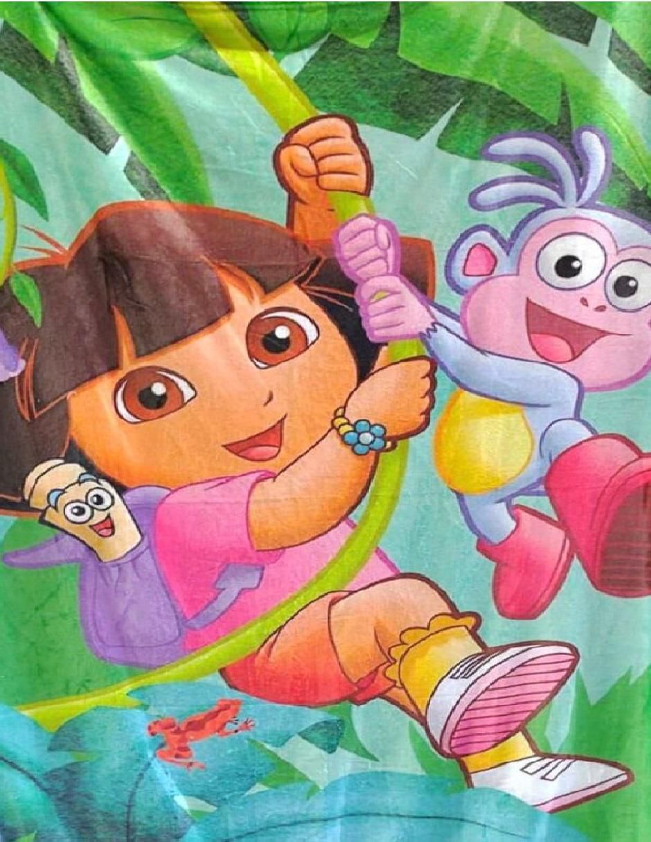 Cobija de tejido suave Dora la exploradora para niña